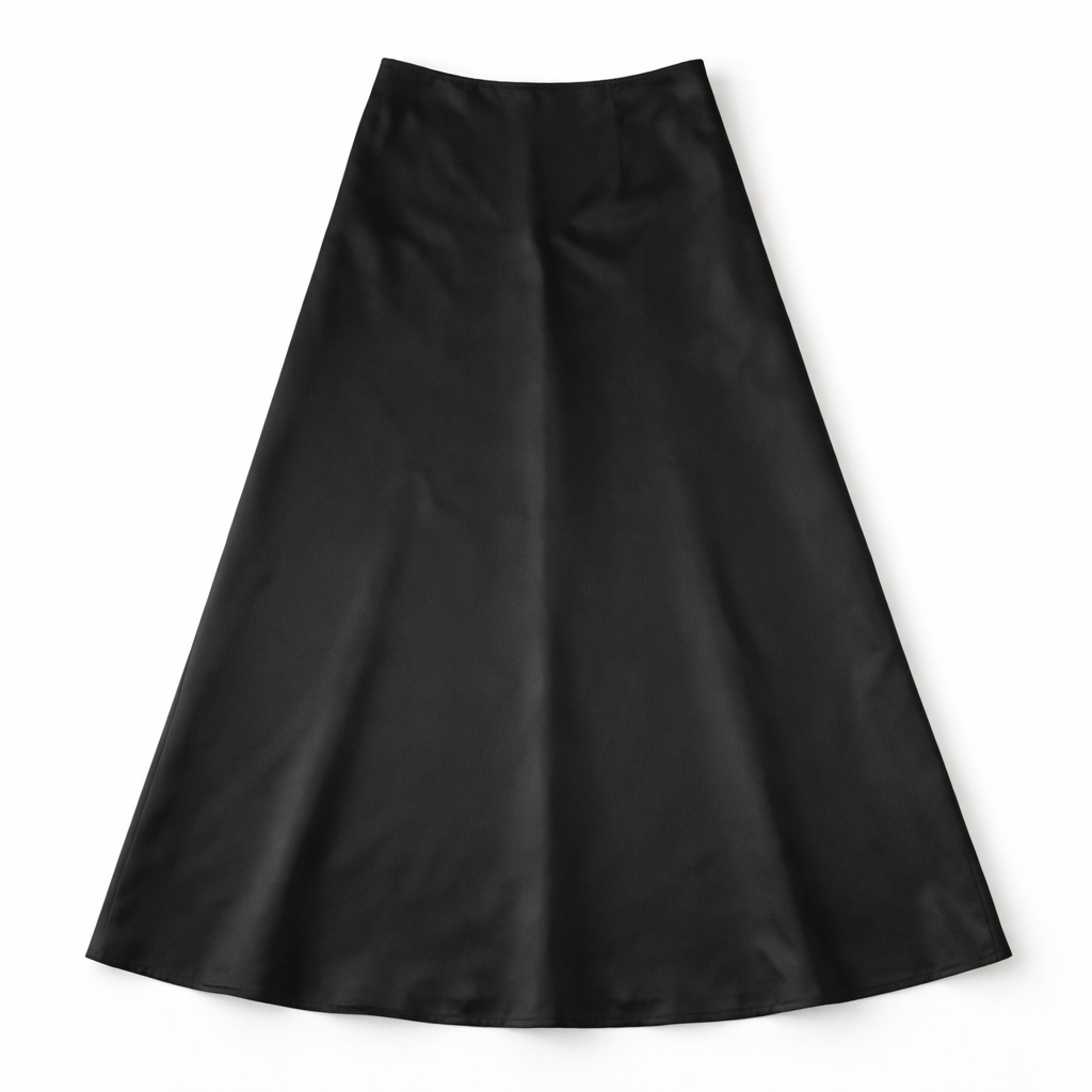 90’s Vintage Ann Taylor Black Satin Maxi Skort